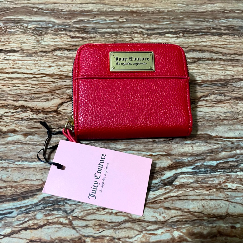 Juicy Couture Red Cardholder Wallet Red Pebble Faux Leather Cardholder Wallet